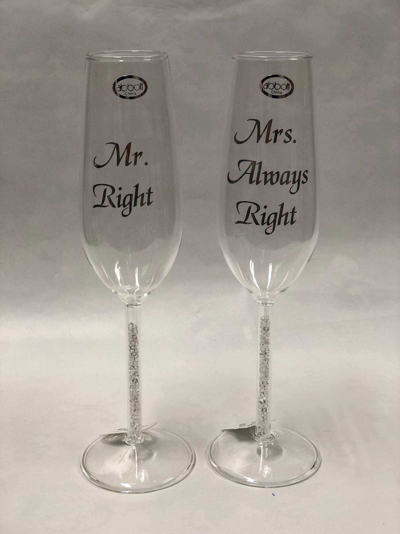“Mr. & Mrs.” Champagne Glass