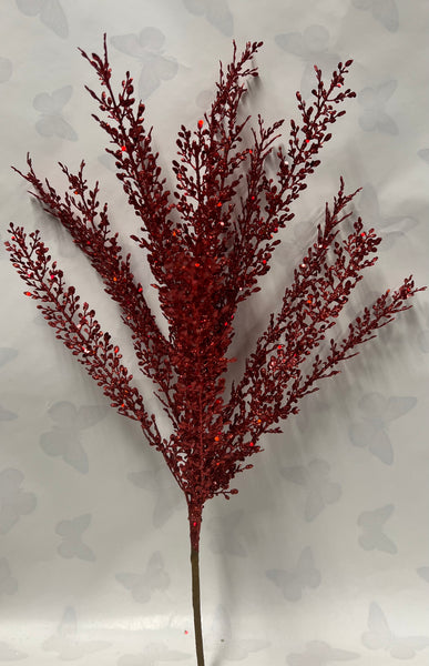 Glitter Fern Bush -Red