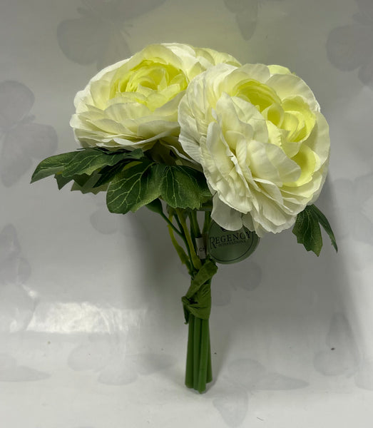 Ranunculus Bunch -White/Green