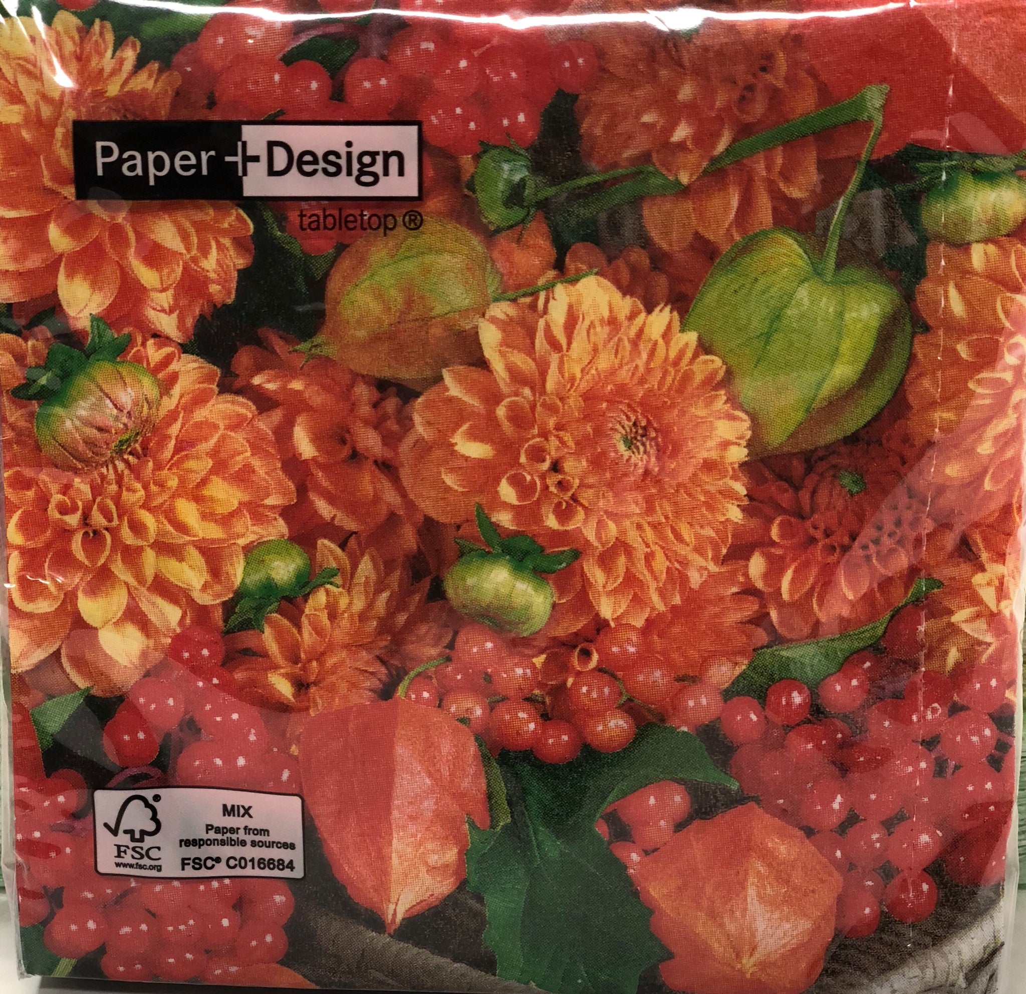Cocktail Napkin- Flowers & Fruit