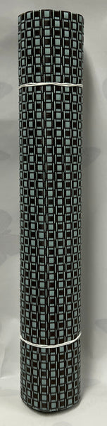 Woven Vinyl Table Runner -Brown and Robins Egg Blue