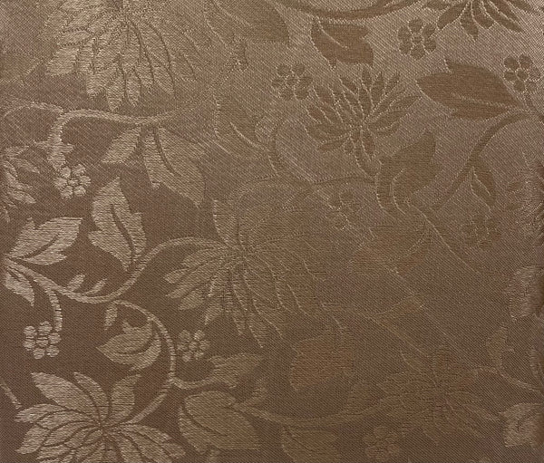 Table Cloth- Floral Damask -Mocha -Scalloped Edge