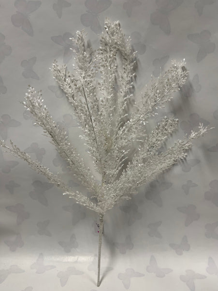 Glitter Fern Bush -White