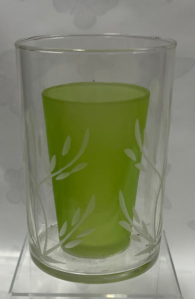 Clear/ Green Candle Holder