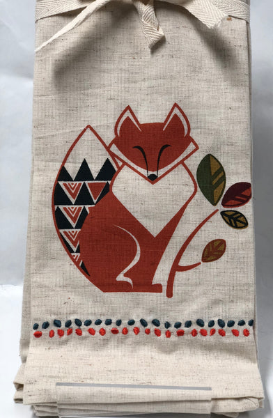 Fox And Owl Guest Towels