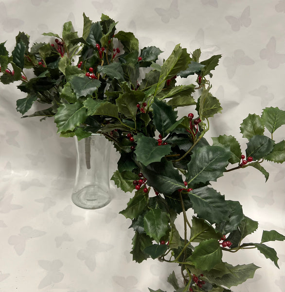 Green Holly Bush With Berries