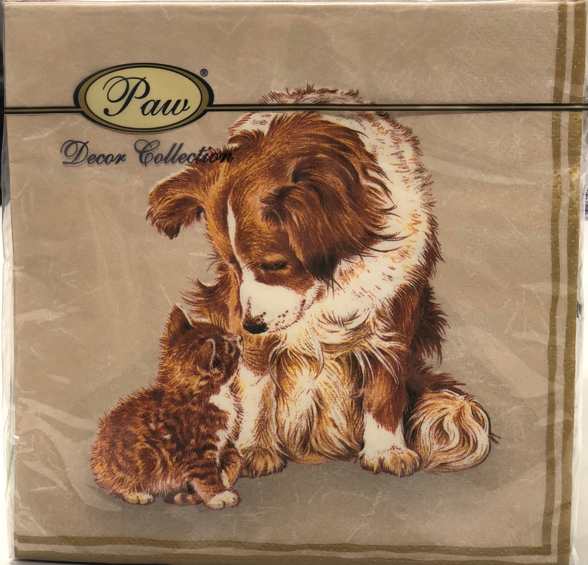 Luncheon Napkin- Puppy & Kitten
