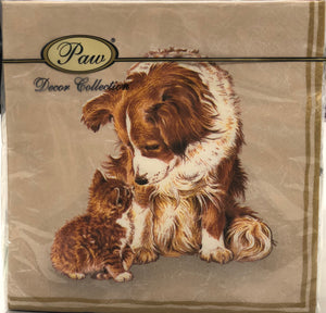 Luncheon Napkin- Puppy & Kitten