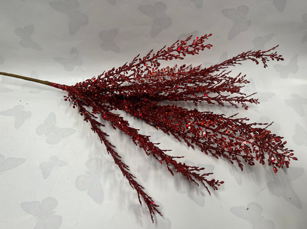 Glitter Fern Bush -Red