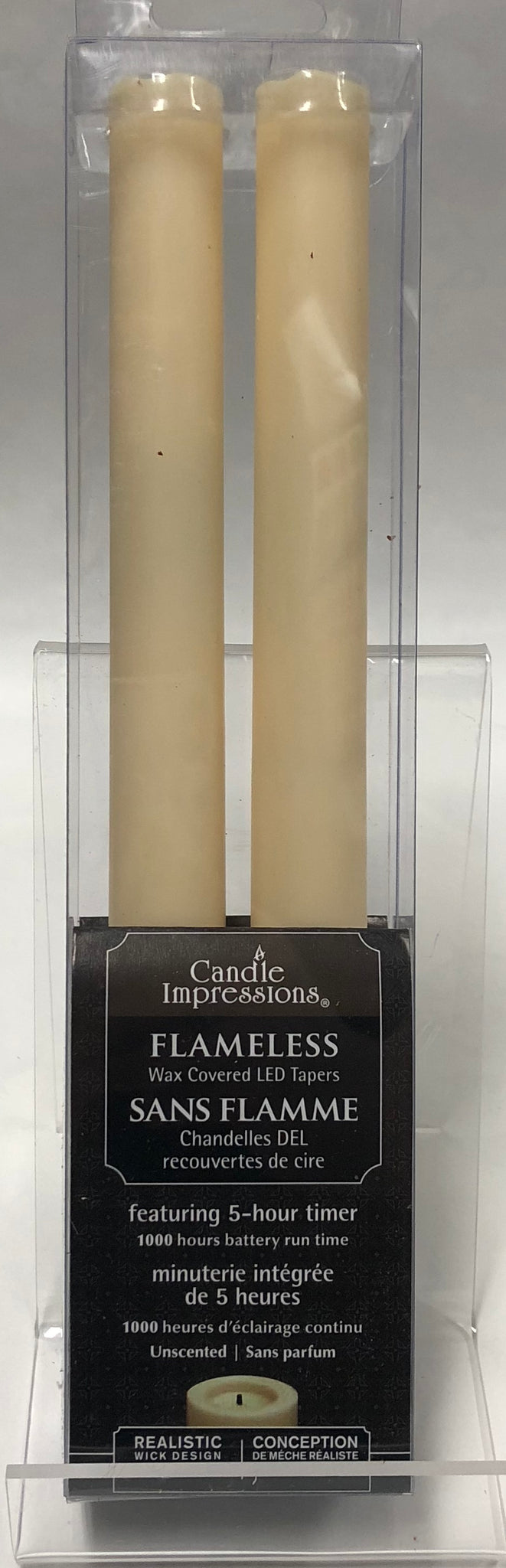 Candle Impressions -Battery Taper Candle -Cream 8” -Unscented