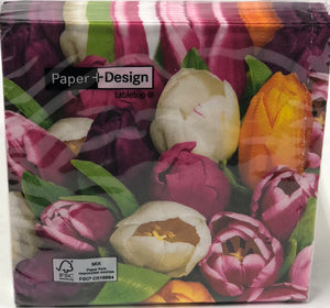 Cocktail Napkin- Tulips in Colour