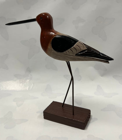 Sea Life- Wooden Bird -Black/Rust/Taupe/Dark Brown