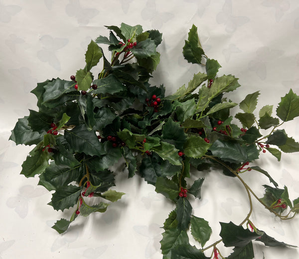 Green Holly Bush With Berries