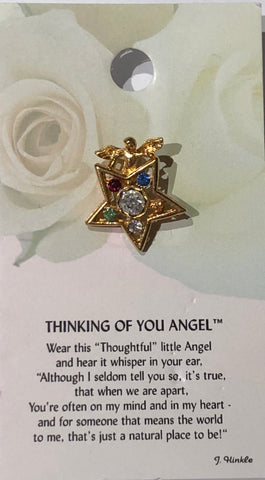 Thinking Of You Angel Pin