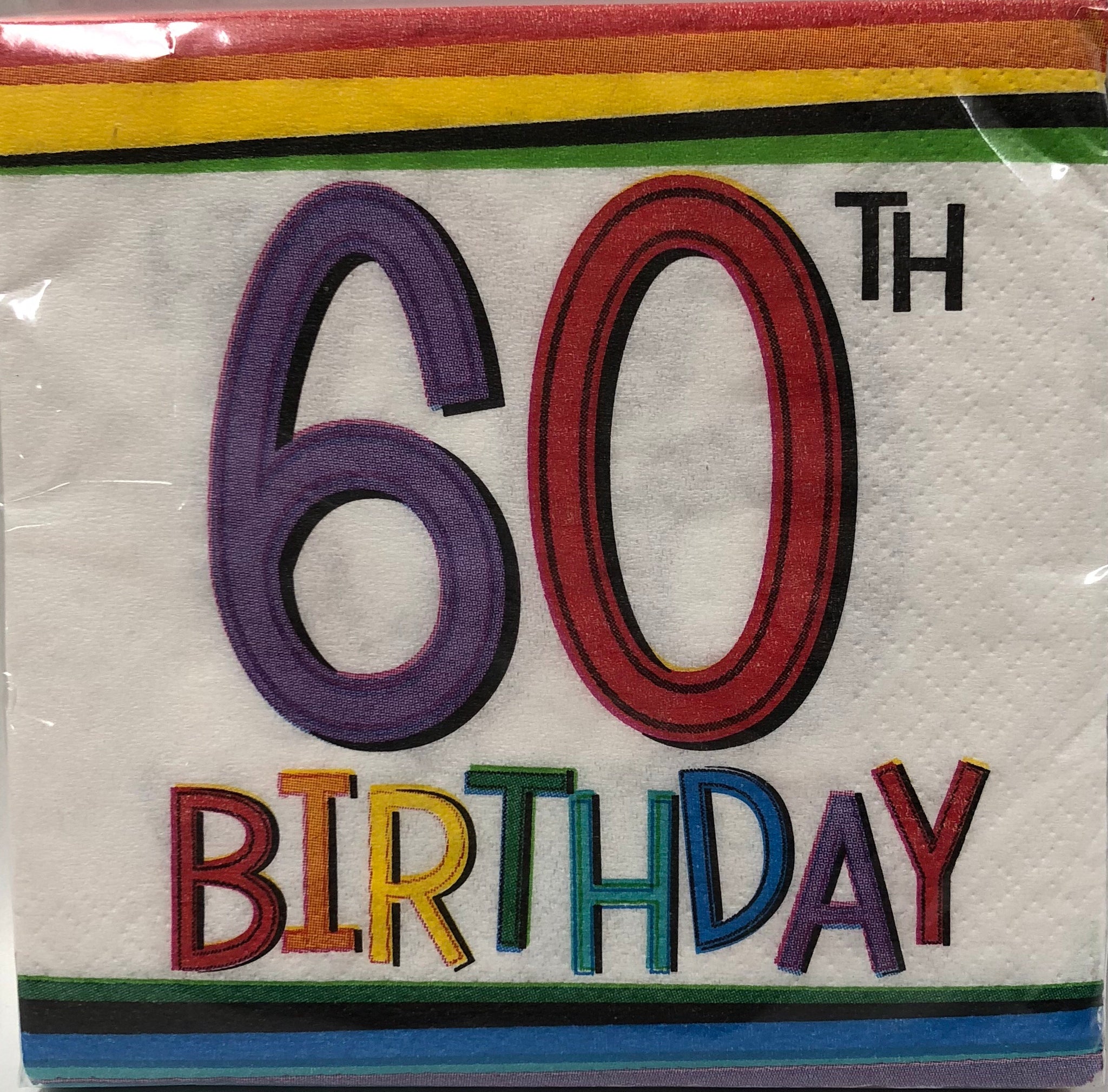 Cocktail Napkin -Rainbow Birthday 60