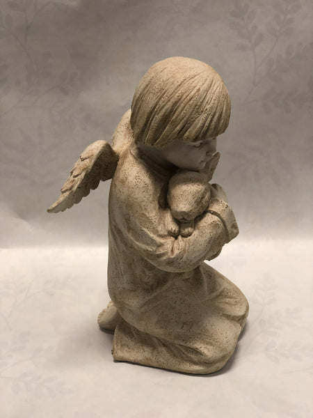 Small Angel With Rabbit Figurine