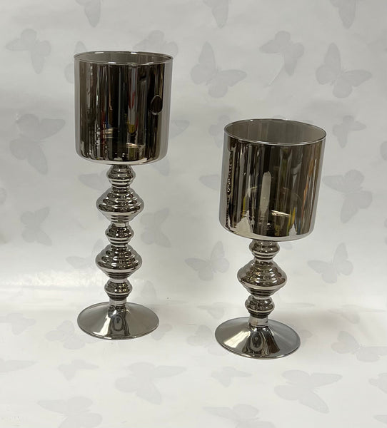 Silver-Grey / Black Candle Holder