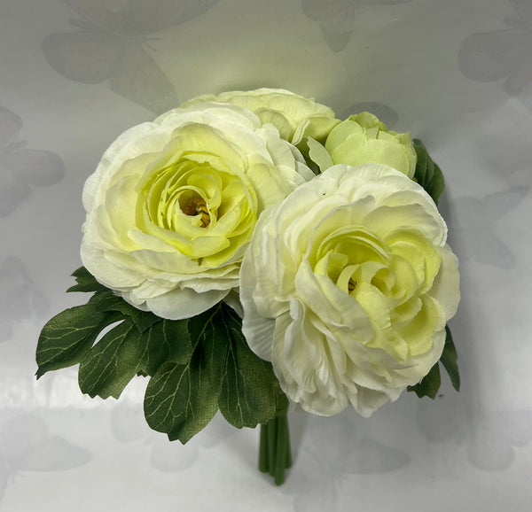 Ranunculus Bunch -White/Green