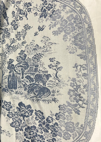 Table Topper -Les Fleurs -Blue/Ivory