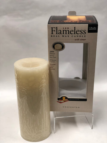 Candle Impressions -Battery Candle -Cream -8” Unscented