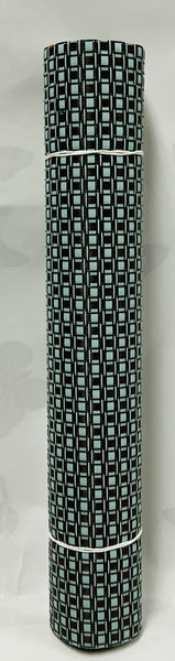 Woven Vinyl Table Runner -Brown and Robins Egg Blue