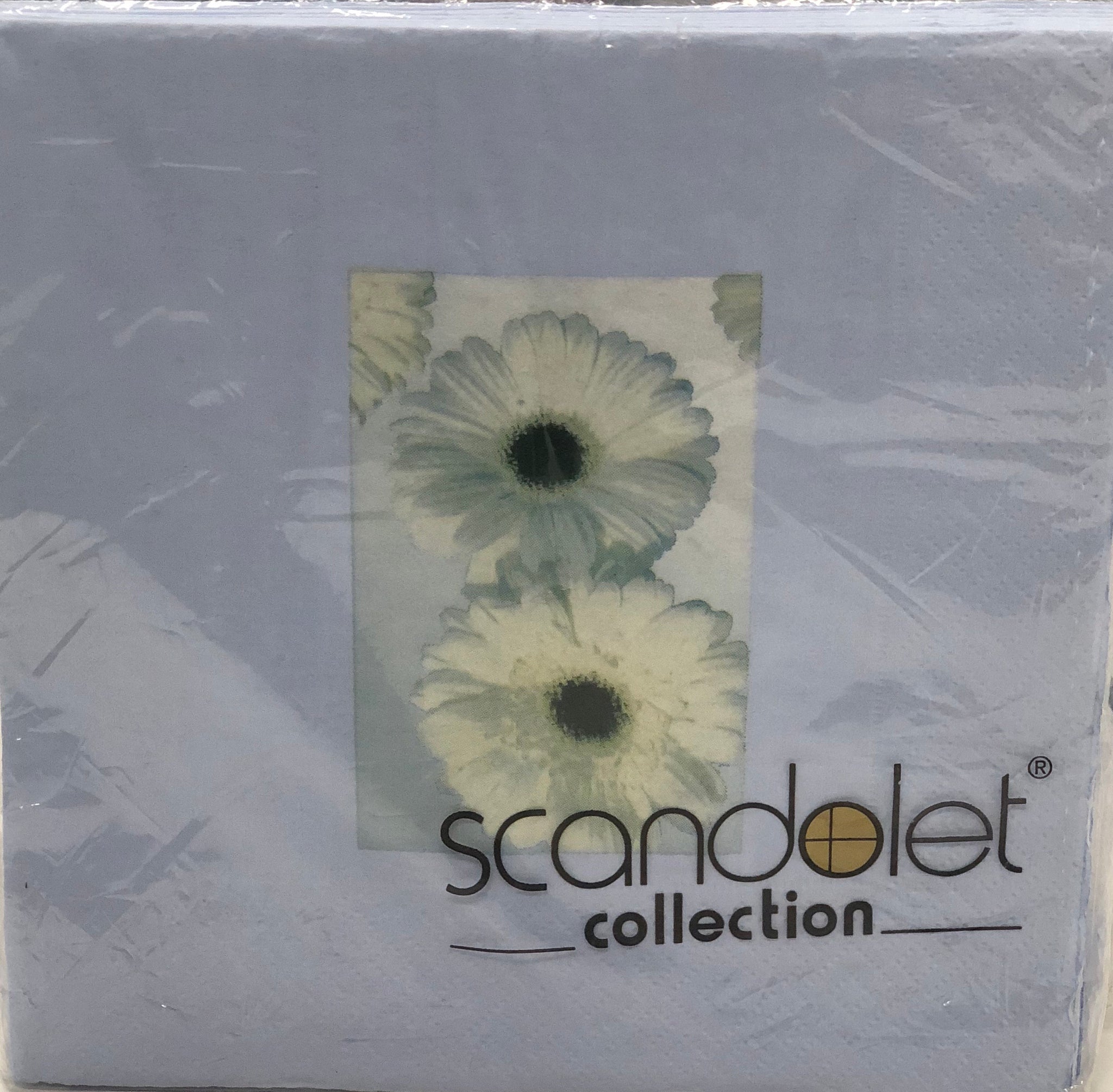 Luncheon Napkin -Gerbera Duo- pastel blue