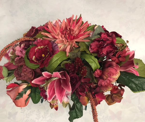 Artificial Stone Saddle -Burgundy, Pink and Rose
