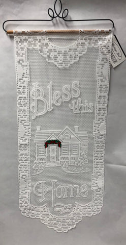 Bless This Home With Garland -Lace Wall Hanging