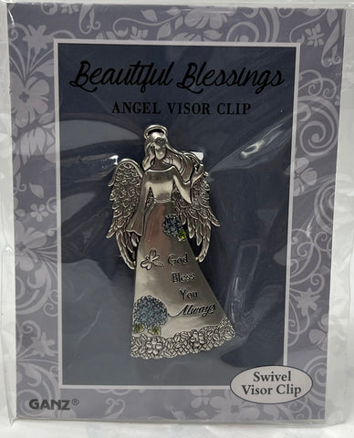 “God Bless”- Angel Visor Clip