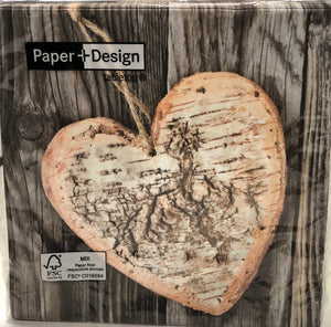 Luncheon Napkin -Wooden Heart