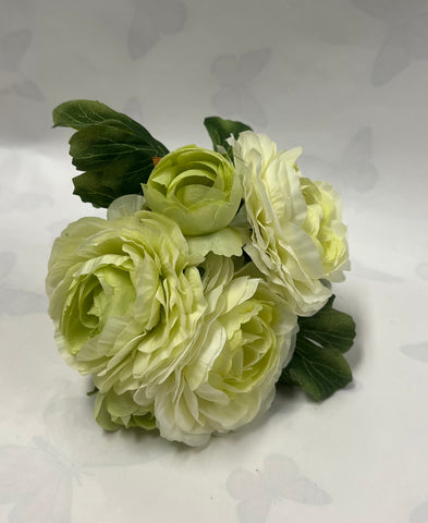 Ranunculus Bunch -White/Green