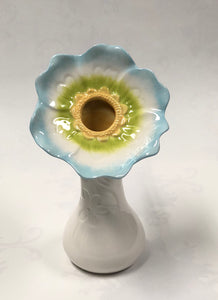 Flower Shaped Vase -Blue/ Green