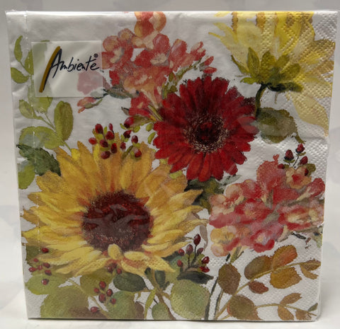 Luncheon Napkin- Sunny Flowers Cream
