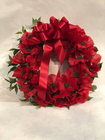 Artificial Poppy Wreath -Style 3