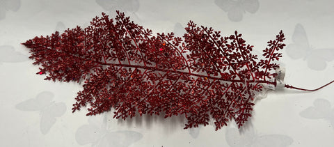 Red Glitter Fern Pick