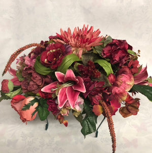 Artificial Stone Saddle -Burgundy, Pink and Rose