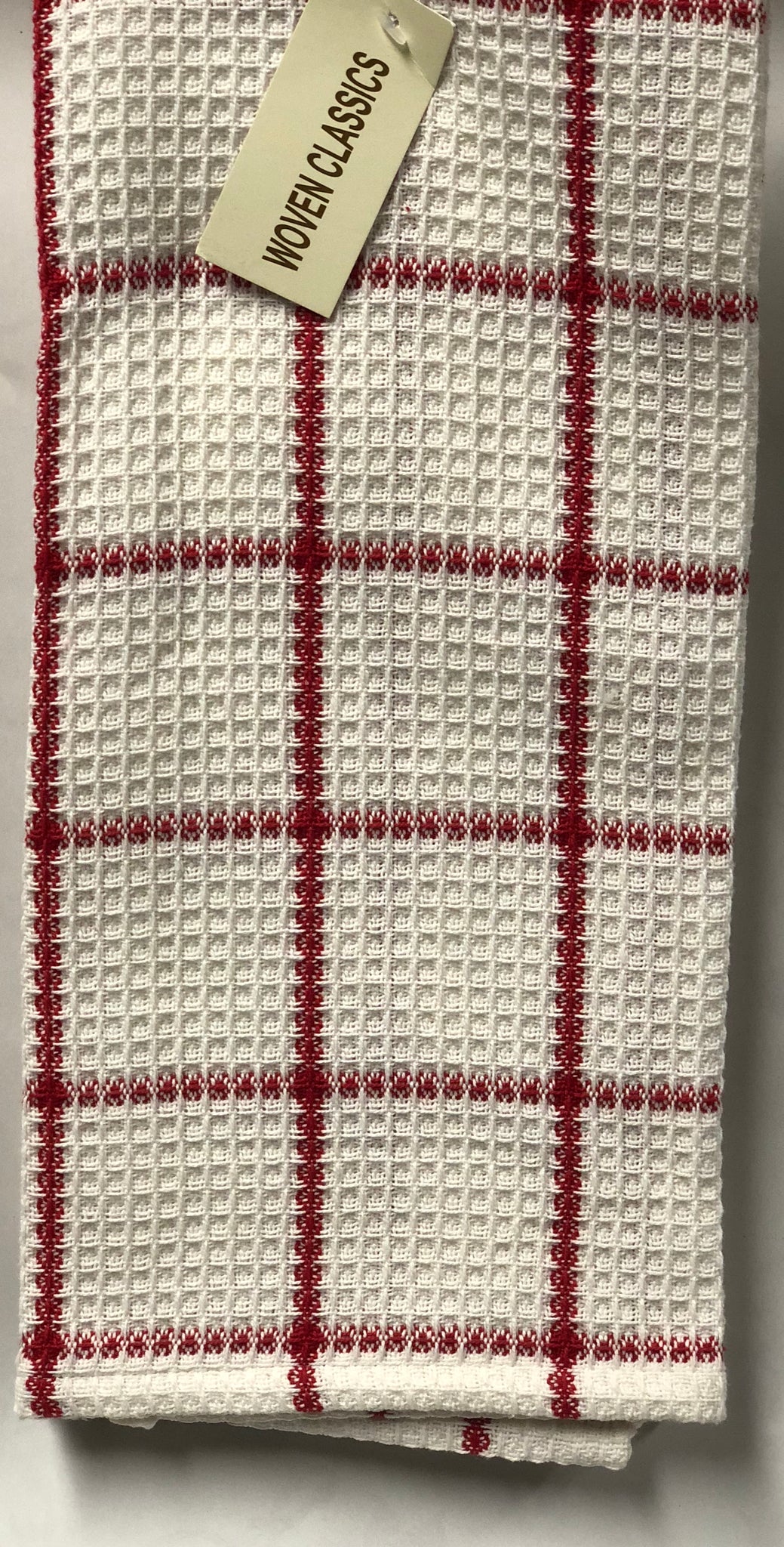Cotton Kitchen Towels White - Red