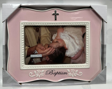 Baptism -Frame -Pink