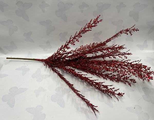 Glitter Fern Bush -Red