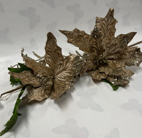 Taupe Poinsettia Spray