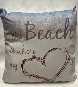 Beach Is Where My Heart Is Pillow
