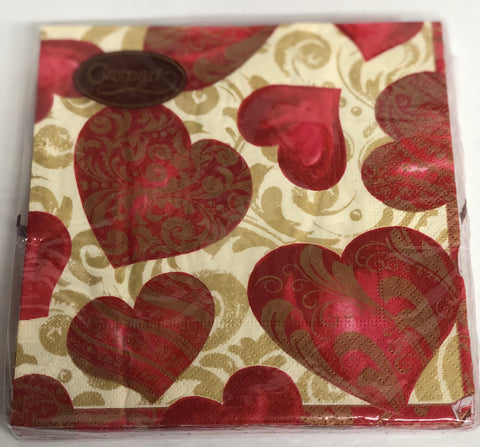 Luncheon Napkin- Florentine Hearts