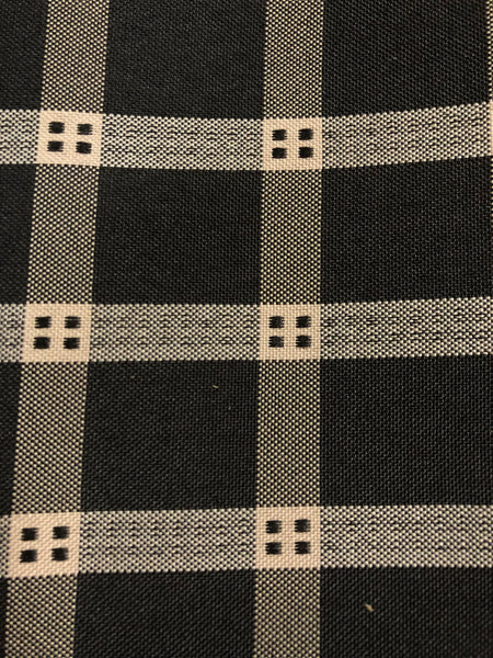 Table Cloth- Check- Black and Taupe with Small Black Squares