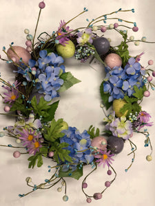 Spring Egg and Hydrangea Wreath
