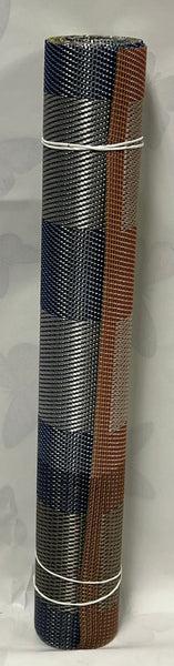 Woven Vinyl Table Runner -Blue, Rust and Green