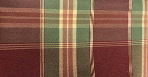 Table Cloth- Plaid- Burgundy, Green and Cream
