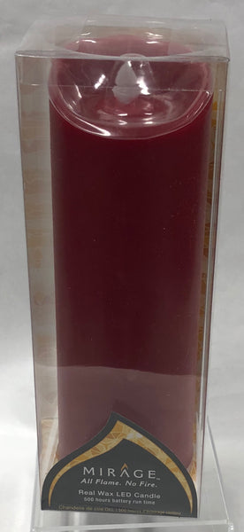 Mirage -Battery Candle -Cranberry 9”