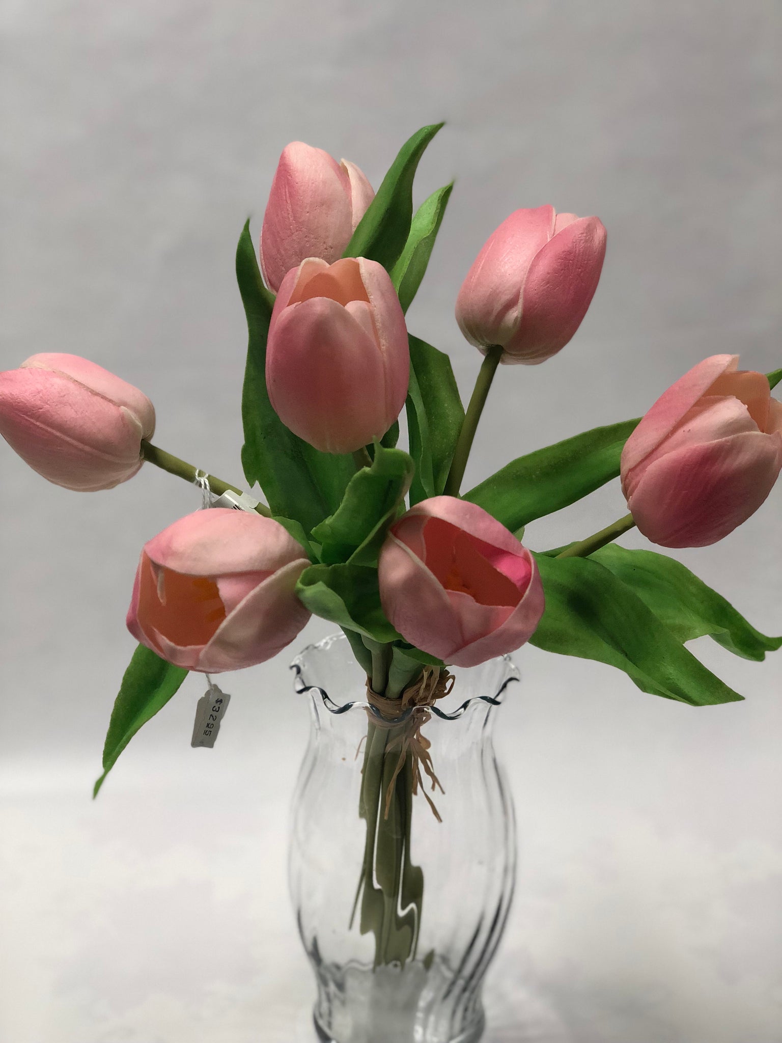 "Feel Real" Soft Pink Tulip Bunch -Artificial