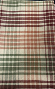 Table Cloth- Small Plaid- Burgundy, Green and Cream