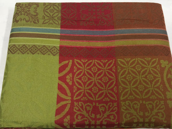 Table Cloth- Green, Orange, Red, Brown and Teal